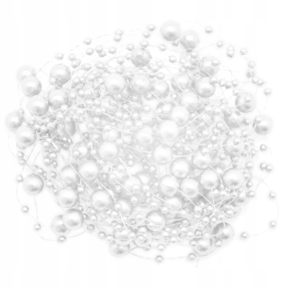 Pearl na vianočný stromček Garland Garland 6,5 m biely