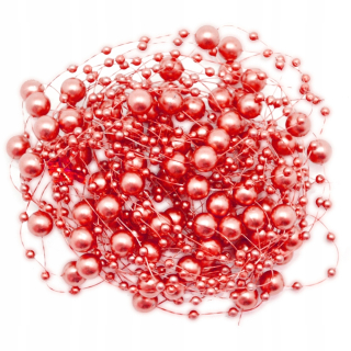 Pearl na vianočný stromček Garland Garland 6,5 m červená