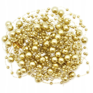 Pearl na vianočný stromček Garland Garland 6,5 m zlato
