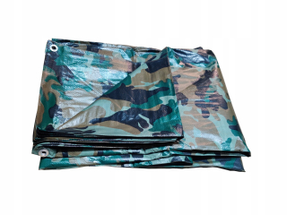 Krycia plachta - 3X3M CAMO TARPETA, POGUMOVANÁ, OCHRANNÁ, VODEODOLNÁ, S OČKAMI
