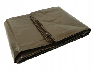 Krycia plachta - Tarpaulin 8x10m hnedý extra tuk 200 g/m2 geko pl