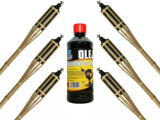 Osvetlenie na jazierko, rybník - Bambus Torch Mosquito Set 6ks + olej 60 cm