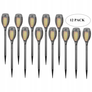 Solárna zapichovacia záhradná lampa - LAMPA SOLAR LAMPA 12 LED SMD sivá 12 KS