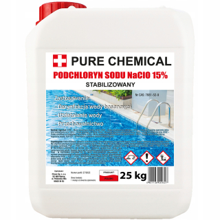 Bazénová chémia - Chlórnan sodný 15% kvapalný chlór do 25 kg bazénu