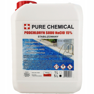 Bazénová chémia - Chlórnan sodný 15% tekutý chlór do 5L bazénu