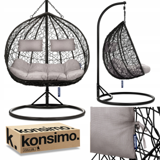 Závesné hojdacie kreslo - Dvojité zavesenie Armo Air Cocoon xxl Gray