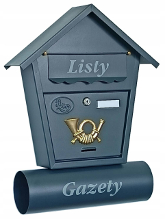 Poštová schránka - Poľská pevná veľká poštová schránka - Anthracite Mailbox Anthracite
