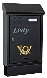 Poštová schránka - Poľsko Solid A4 Letter Box - Čierna poštová schránka