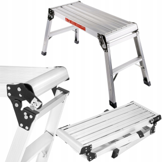 Premium rebrík, hliníková koza. Domáca pracovná platforma 76 cm 150 kg