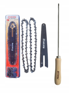 Vodiaca lišta na pílu - VODIACA LIŠTA + 2 X REŤAZ 6" palcov + pilník - 4 mm
