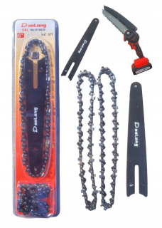 Vodiaca lišta na pílu - VODIČ + 2X REŤAZ NA BATÉRIU 6" 1/4 AKUMULÁTOROVÁ PÍLA SADA MINI GULIČIEK
