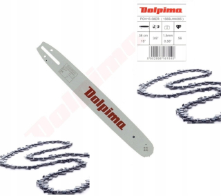 Záhradná píla - VODIČ 38CM 3/8 1,5 +2x REŤAZ Husqvarna 154 254 257 262 357 357XP 359