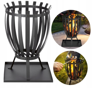 Záhradné ohnisko - Heart Heartflance Solid Steel Záhradný kôš na nohách 44x44x65cm