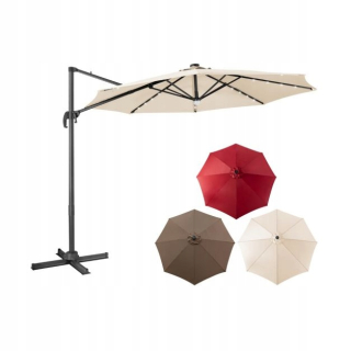 Záhradný slnečník - Dáždnik s LED béžami 300 x 202 cm