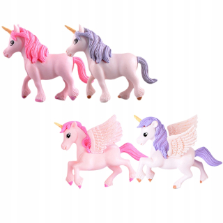 Dekorácia do záhrady - Pegasus Unicorn Animals Craft Figur Bonsai 4 ks
