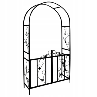 Pergola - Záhradná pergola, kovový oblúk na ruže, 225 cm, čierna
