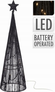 Vianočná pyramída s hviezdou 10led 40 cm čierna