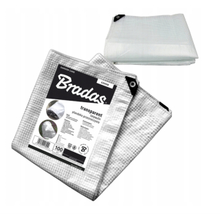 Krycia plachta - 4x5 plachta posilnená priehľadná 100g bradas