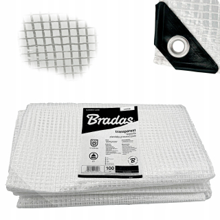 Krycia plachta - 4x6 plachta zosilnená priehľadná 100g záhradná terasa Bradas altánok altánok UV