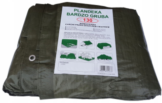 Krycia plachta - Hrubá plachta 6x8 m zelená 130 g/m2 ochranná