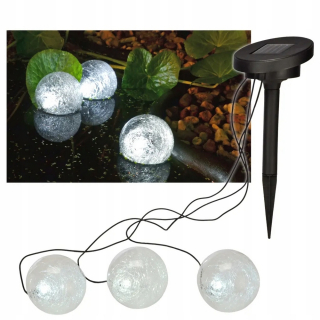 Plávajúce, slnečné sférické lampy LED do rybníka, 9 cm