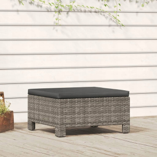 Záhradná lavica - Garden Footrest s vankúšom, sivý, polystan