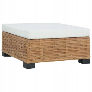 Záhradná lavica, lavička - Footrest s vankúšom, prírodný ratan
