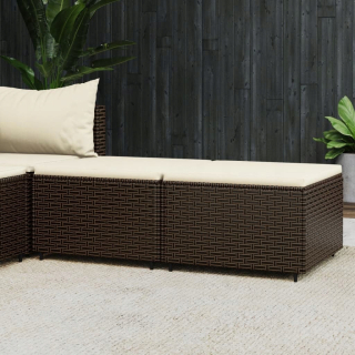 Záhradná lavica, lavička - Footrests s vankúšmi 2 kcs. Brown Police