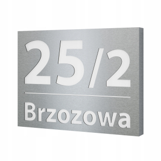Podsvietený dom číslo 1RB LED 30x40 Inox