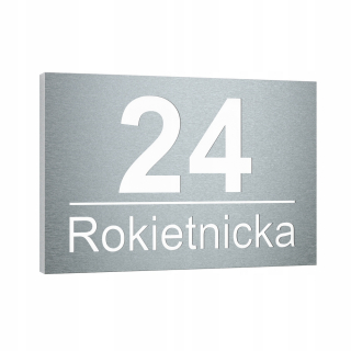 Číslo pre dom Cucudo Kml 30 x 20 cm strieborné