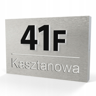 Podsvietené číslo domu KMLA LED 30X20CM Inox
