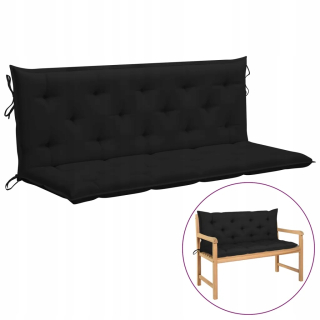 Vankúš na záhradný nábytok - Vankúš Swing, čierny, 150 cm, tkanina