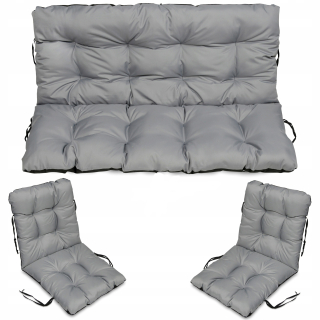 Záhradný vankúš, podsedák - Šedé vankúše pre záhradný nábytok 140x110 Set