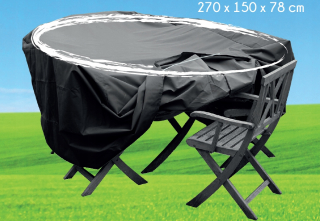 Kryt na záhradný nábytok - Oval Tabuľka kryt 270x150x78