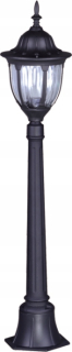 Svetelný stĺp do záhrady - Nadčasový záhradný lampáš K-6007A/L ČIERNA s