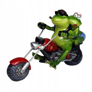 Nová živici 3D motocyklová párová figurína žaba