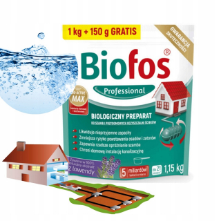Prostriedok do žumpy, septiku - Baktérie pre septické nádrže domácich čističiek odpadových vôd Biofos 1,15 kg