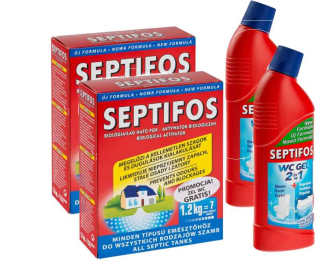 Prostriedok do žumpy, septiku - Septifos septiková príprava 2,4 kg+ 2x gél zadarmo