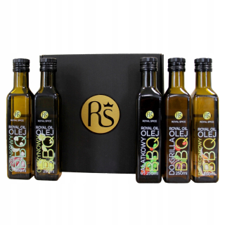 Záhradná udiareň - Darček Royal Oil Set - 5 olejov v skle