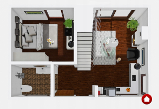 Domček na náradie - Projekt domu 35m2, dom bez povolenia, spálňa
