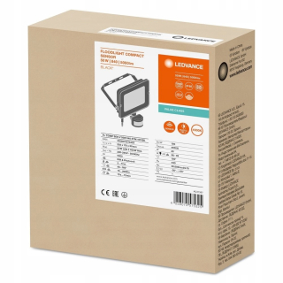 Záhradné halogény - LED povodňový kompaktný senzor V 50W 840 Sym 100 BK 4058075575325