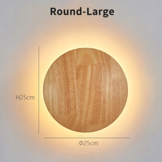 Záhradné osvetlenie chodníka - Jednoduchý drevený štýl LED nástenná lampa Round Oval