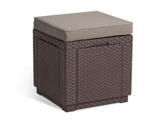 Záhradné kreslo - Záhradná Pouf Keter Cube 209435 hnedá