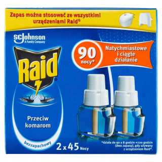 Repelent proti hmyzu - Raid tekutina Insectico alebo komár