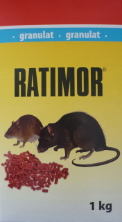 RATIMOR POISON GRANULES jed na myši potkany 1 kg