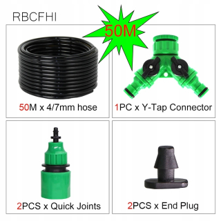 Zavlažovanie záhrady - RBCFHl 5-100m Záhradné polievanie PVC 4/7mm Hadica 1/4