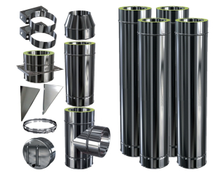 JADRO 1mm Komín dvojplášťový, IZOLOVANÝ fi 150 CARBON