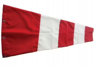 Ukazovateľ smeru vetra - Vzduchový rukáv veternej plochy 150x80cm červená a biela