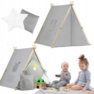 Stan pre deti - Senzačný stan pre deti Indian Tipi 116 x 107 x 110 cm šedá