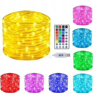 Svetelný stĺp do záhrady - RGB LED lana svetlo 5/10/20 m vonkajšia farba meniaca sa rozprávková reťazca Svetlo USB